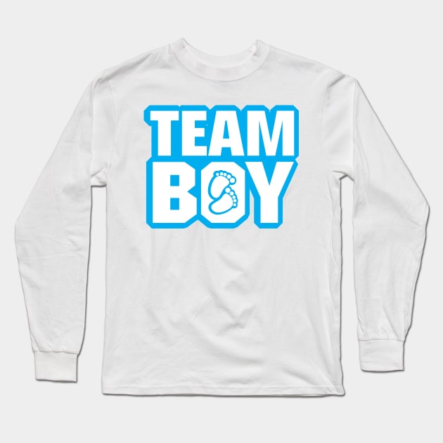 Team Boy Baby Shower Gender Reveal Party Blue Long Sleeve T-Shirt by macshoptee